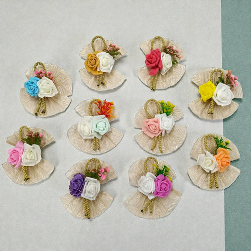 Assorted artificial flower bunch for hampers, décor and gift packaging in vibrant colors