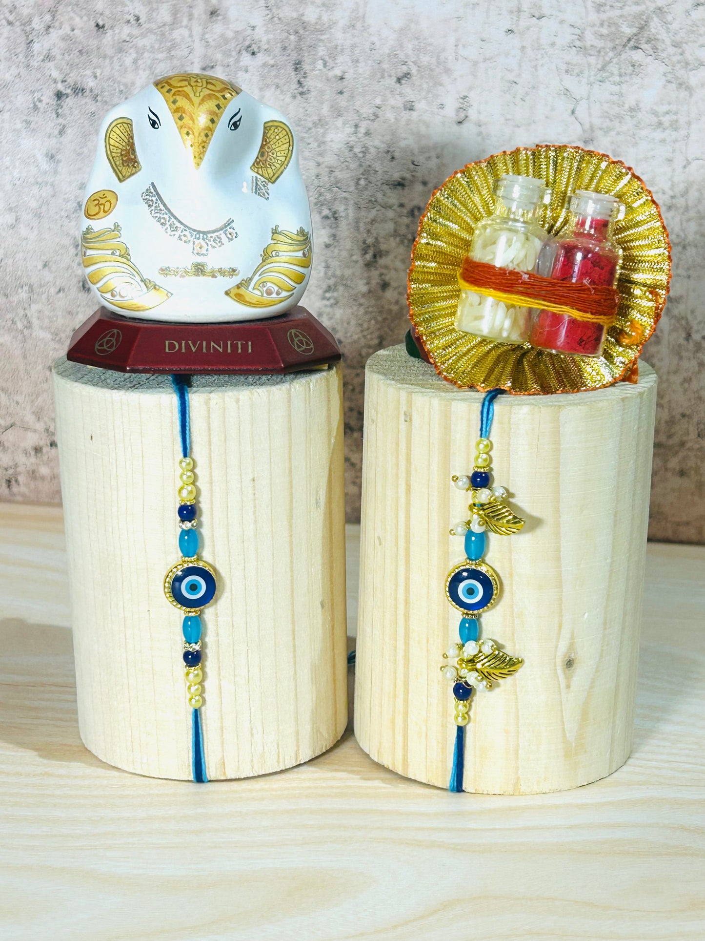 Bhaiya Bhabhi Rakhi Dori Set with Evil Eye Design