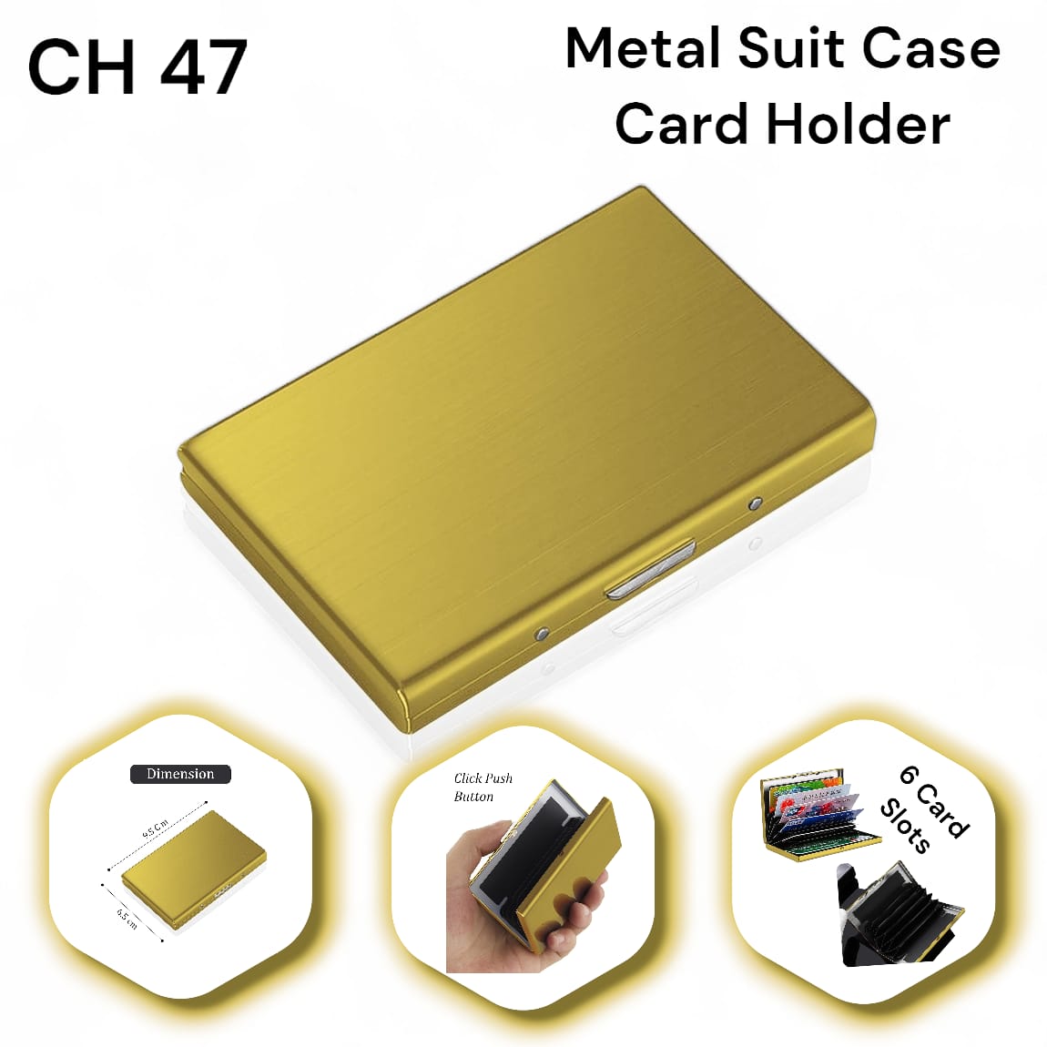 Luxury gold finish metal card holder for corporate gifting