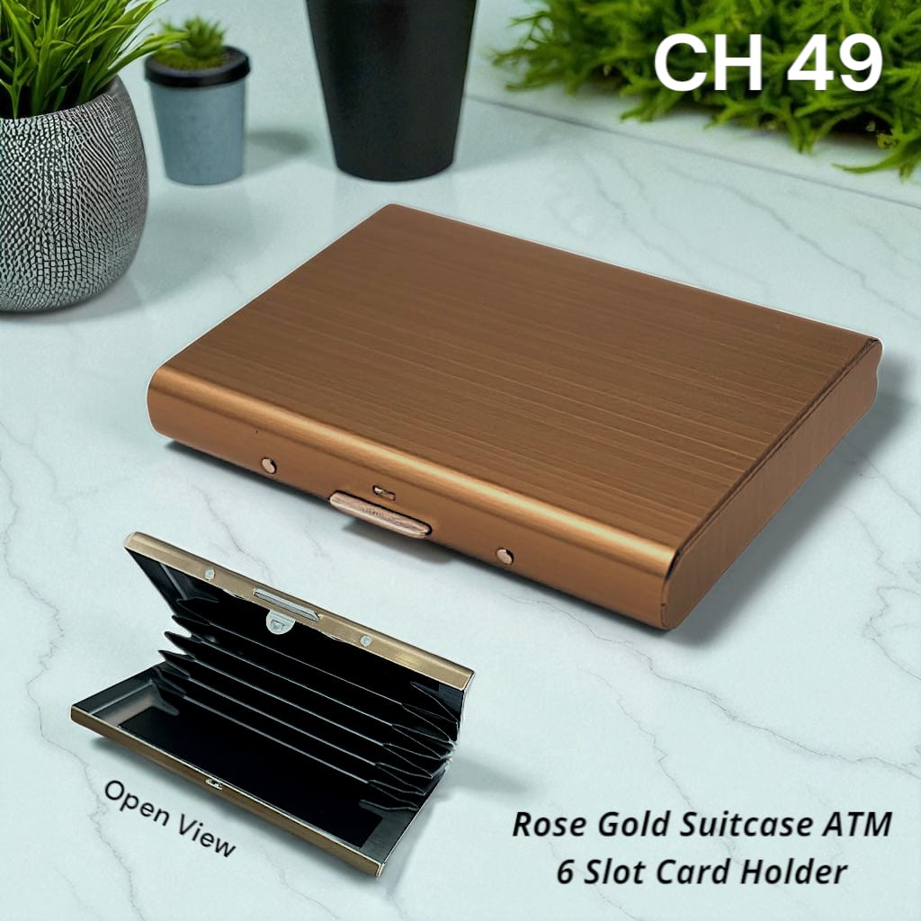 Luxury rose gold metal card holder for executive gifting