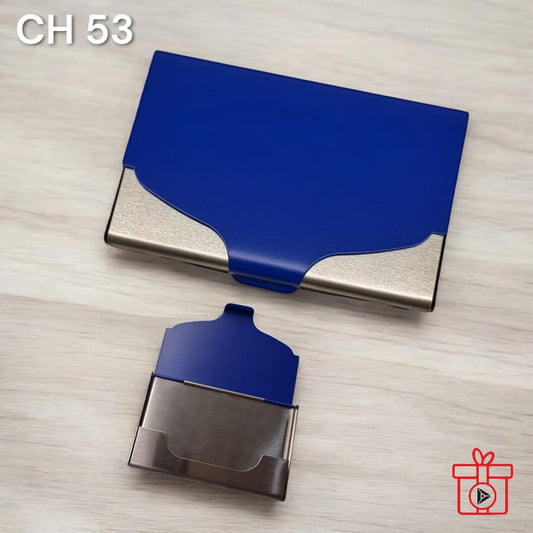 Premium blue wallet card case with modern design