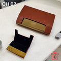Executive leatherette finish card holder in brown