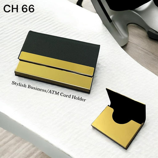 Stylish dual-tone gold & black card holder for professionals