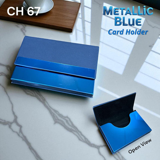 Executive metallic blue ATM card holder corporate gift