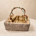 Premium Compton 4 Jar basket made from MDF for festive gifting, wedding hampers, and corporate gift packaging. Elegant square MDF hamper basket designed to hold four dry fruit jars, chocolates, sweets, gourmet treats, and festive gifts.