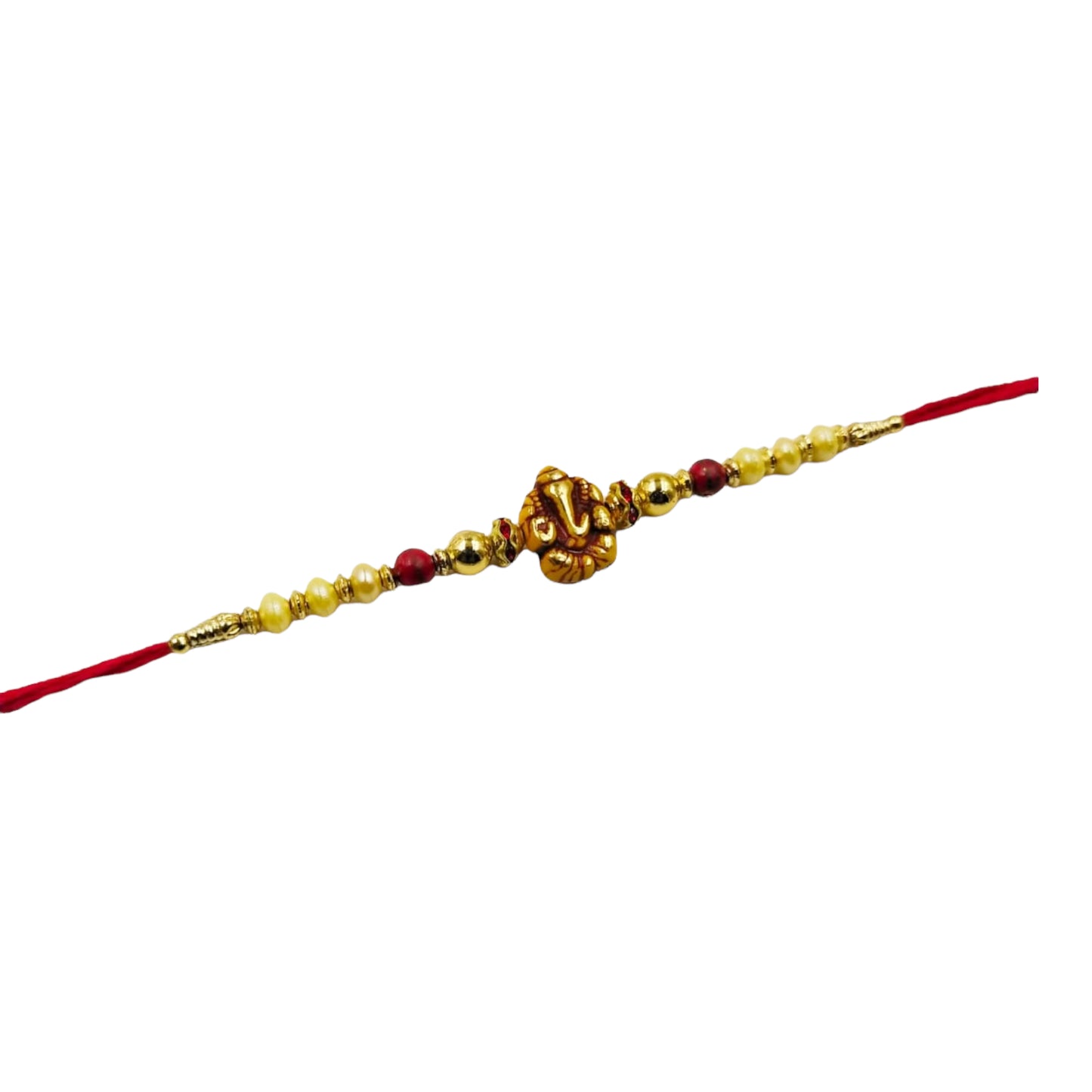 Wrap Shap Simple Dori Rakhi with Ganpati Design - Design 713 with Roli Chawal