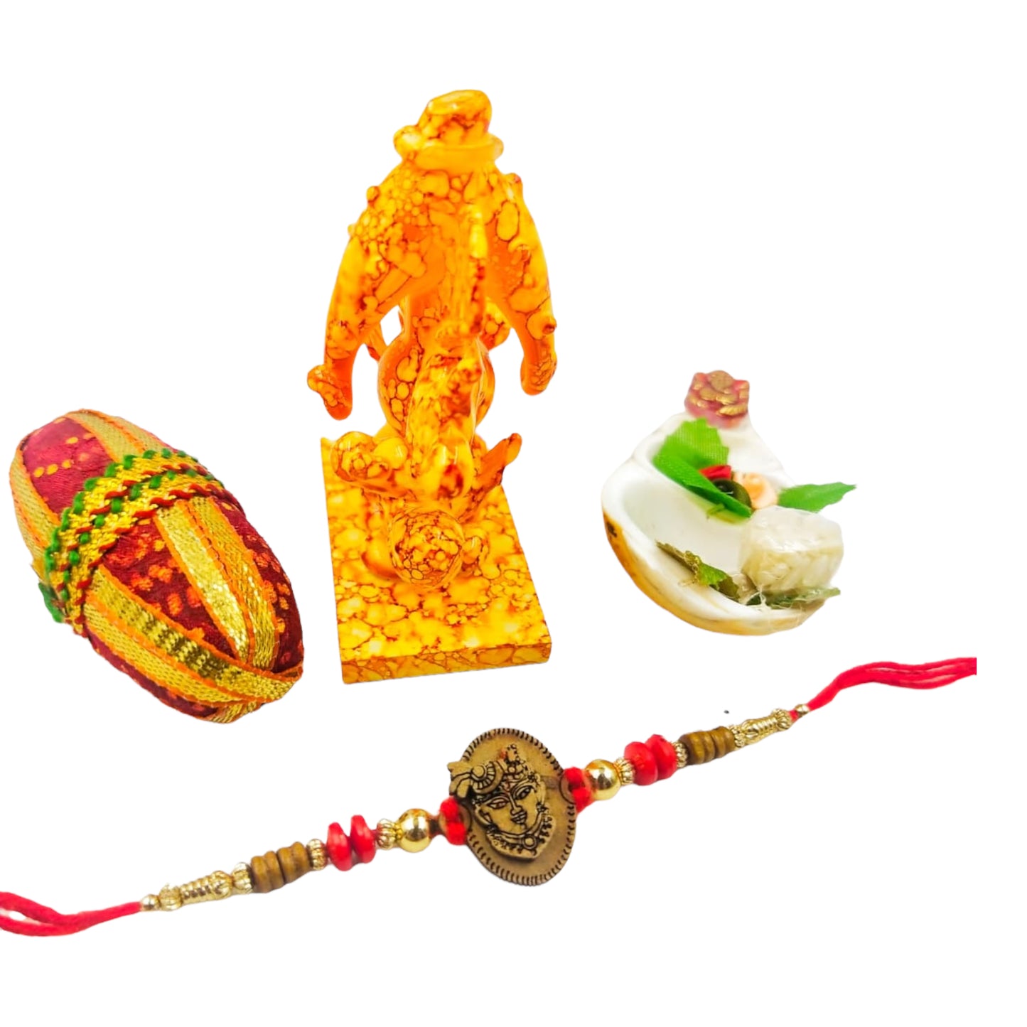 Wrap Shap Simple Dori Rakhi - Design 868 with Roli Chawal