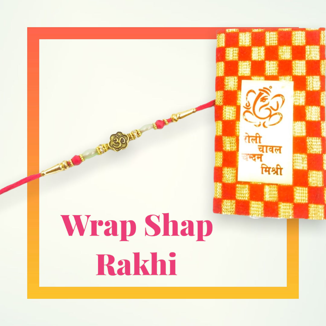 Wrap Shap Om Rakhi with Roli Chawal - Design H10