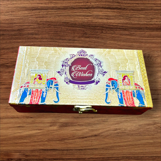 Royal Elephant Best Wishes Shagun Cash Box – Premium Digital Design Gift Box by Wrap Shap