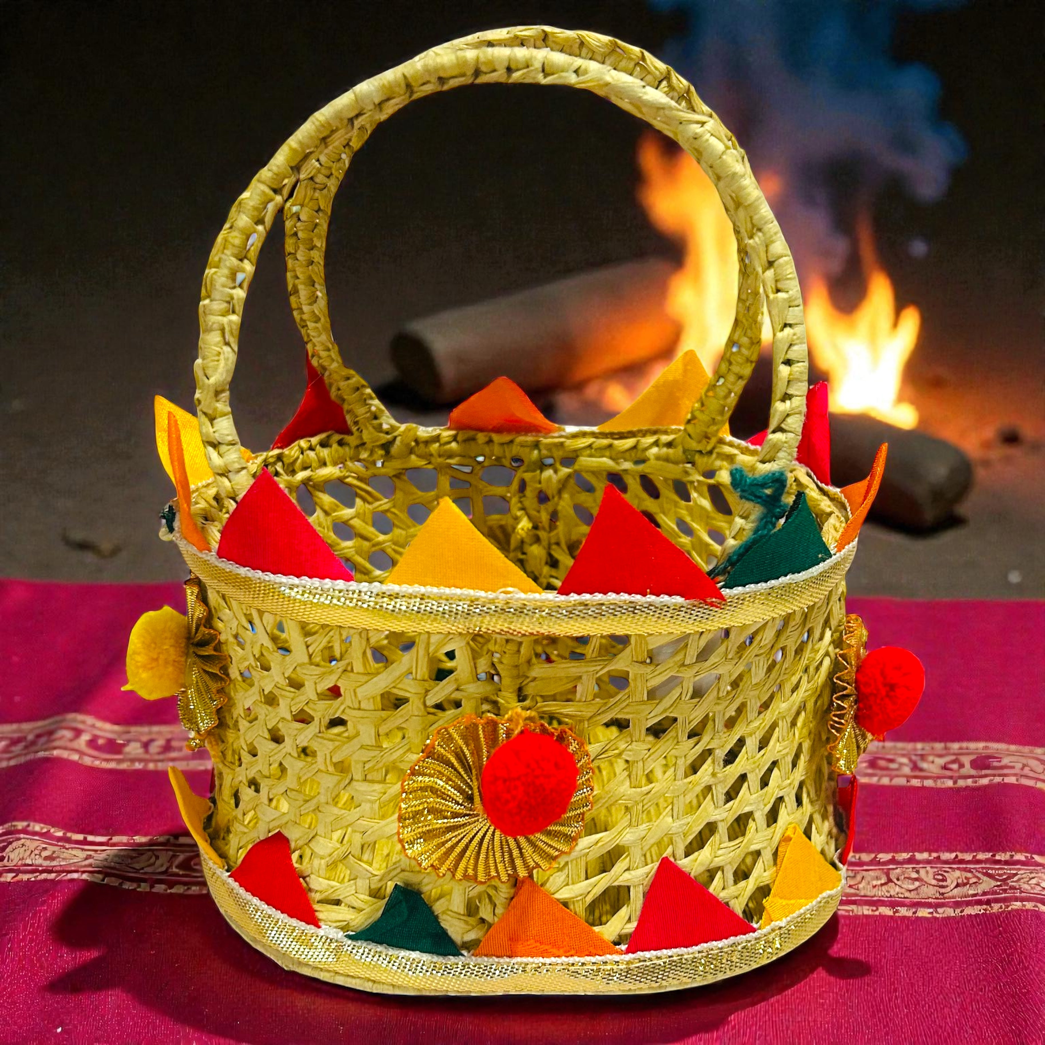 Lohri Return Gift Hamper – First Lohri Special Small Basket with Gajak, Revdi & More