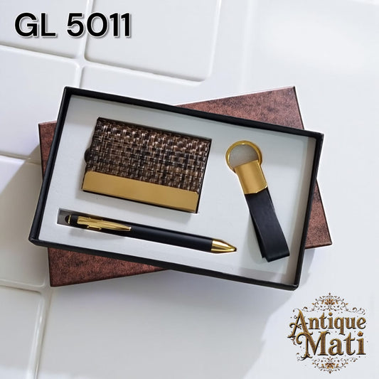 Luxury bronze ATM card holder, pen and keychain set