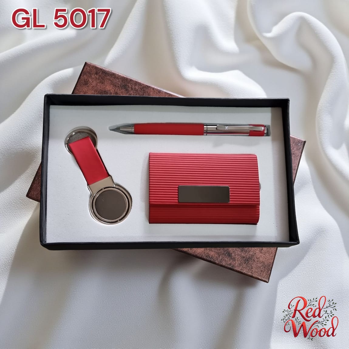 Premium red wood corporate gift combo for executives