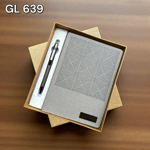 Executive limestone textured A5 notebook and pen set