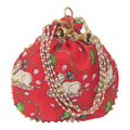 Cow Print Pichwai Potli Batwa Bag: Traditional Elegance with Modern Handle