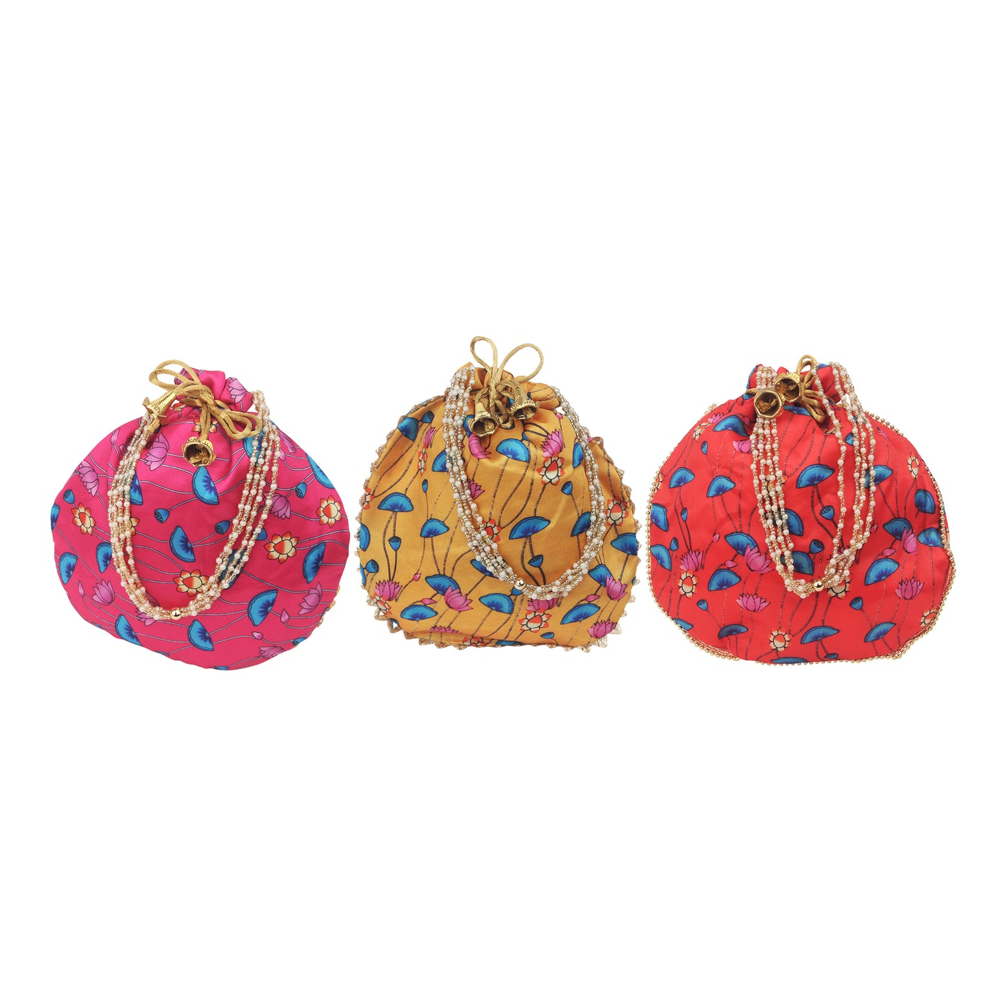 Lotus Bloom Potli Batwa Bag: Elegant Return Gift & Traditional Companion