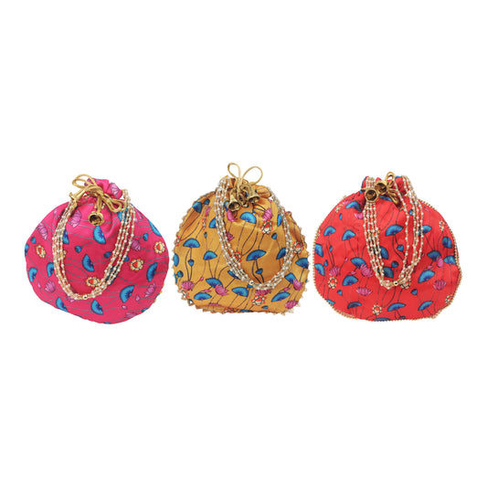 Lotus Bloom Potli Batwa Bag: Elegant Return Gift & Traditional Companion