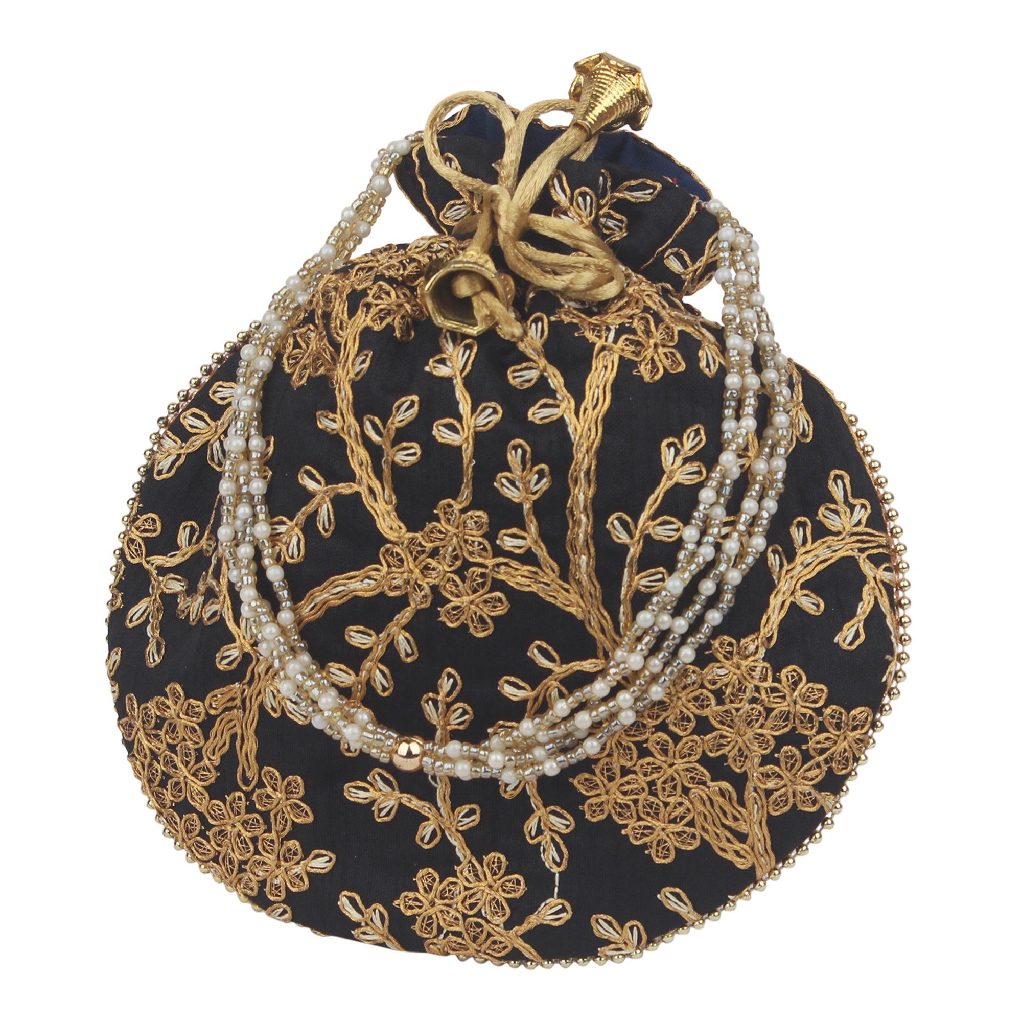 Embroidered Elegance: Assorted Color Potli Bag