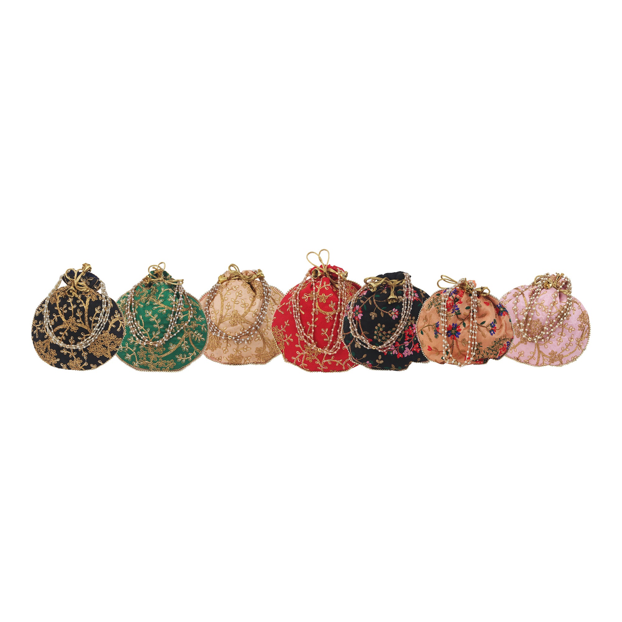 Embroidered Elegance: Assorted Color Potli Bag