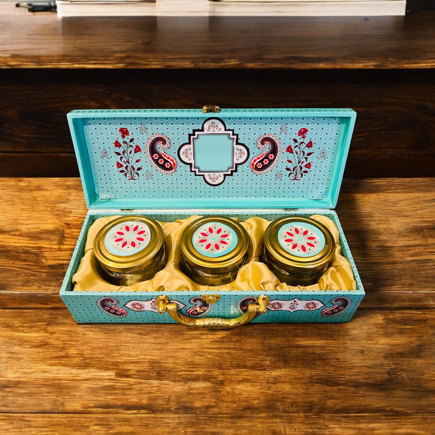 Luxury 3-Jar Dry Fruit Gift Box with Premium Paper Finish | Festive & Wedding Gifting