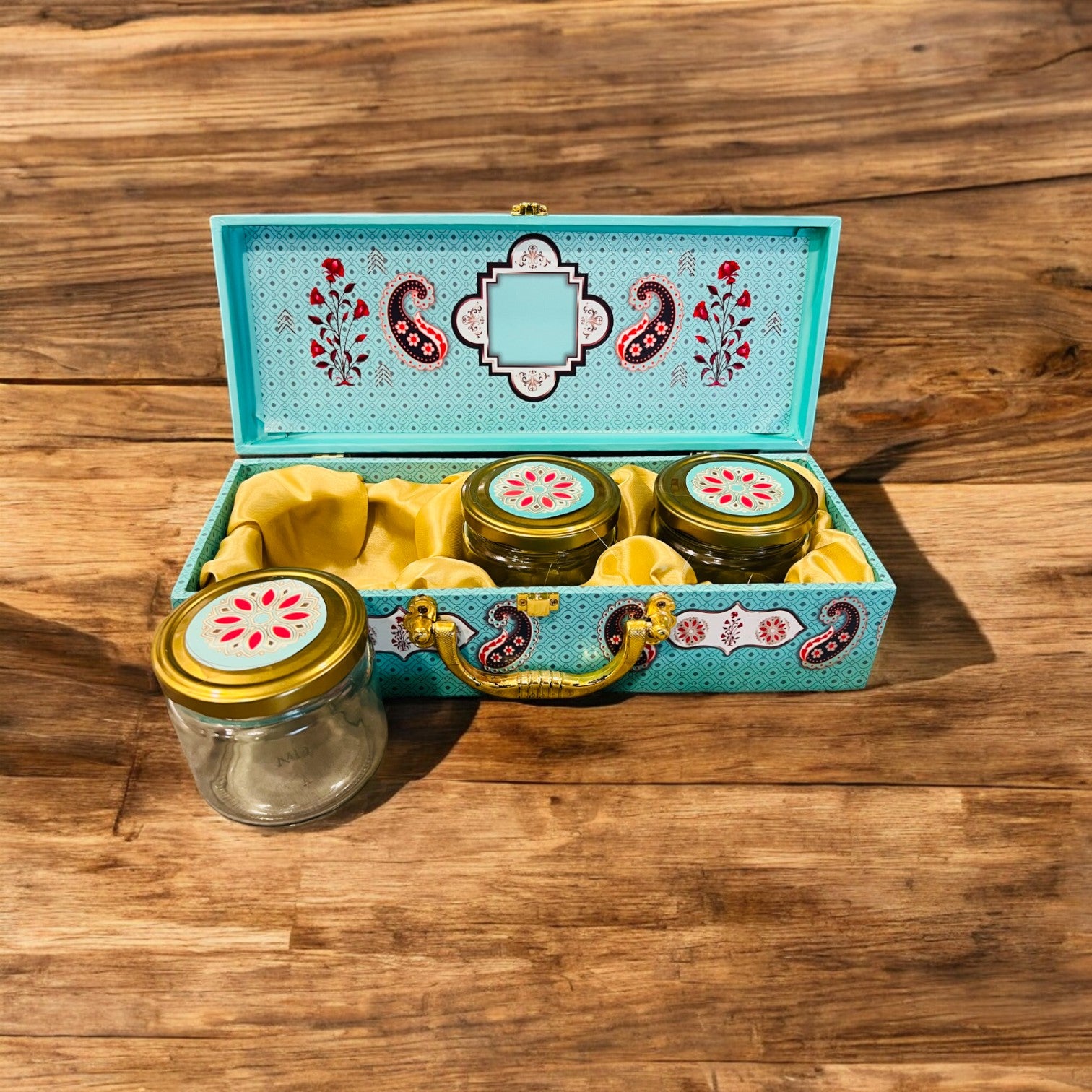 Luxury 3-Jar Dry Fruit Gift Box with Premium Paper Finish | Festive & Wedding Gifting