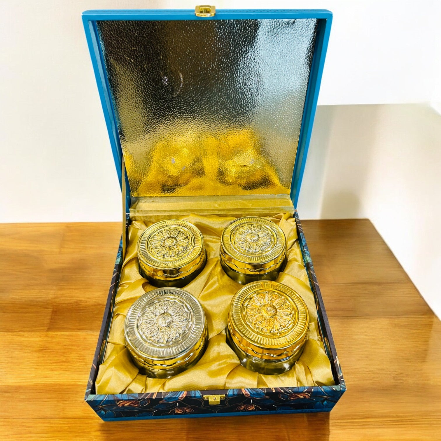 Luxury 4-Jar Dry Fruit Gift Box with Premium Paper Finish | Festive & Wedding Gifting