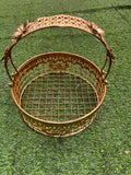 Round Metal Basket I Butterfly Design - 9 inch