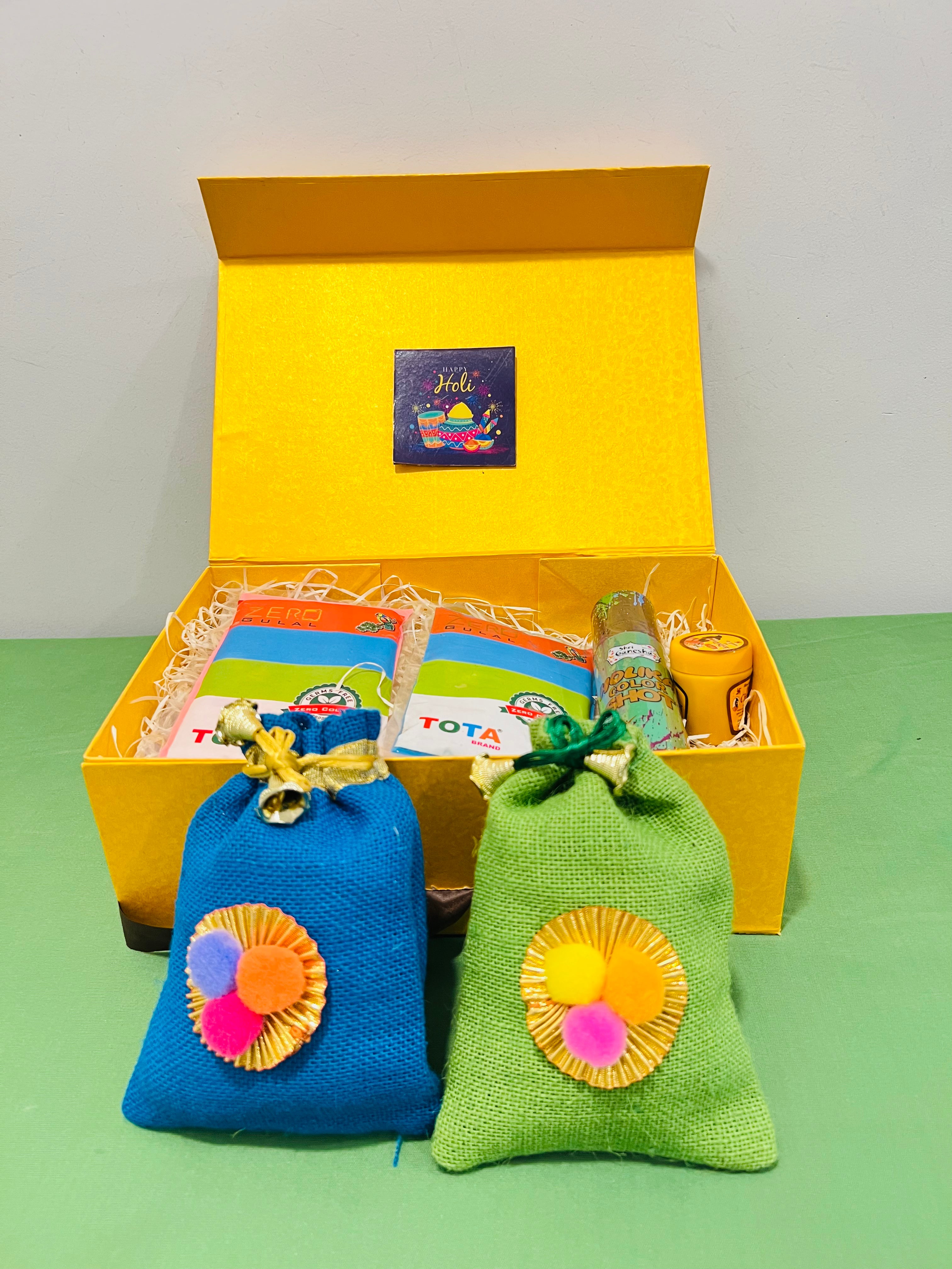 Corporate Holi Delight: Herbal Gulal, Gujiya, Namakpara, Color Shots & Chandan Tikka in Kappa Box