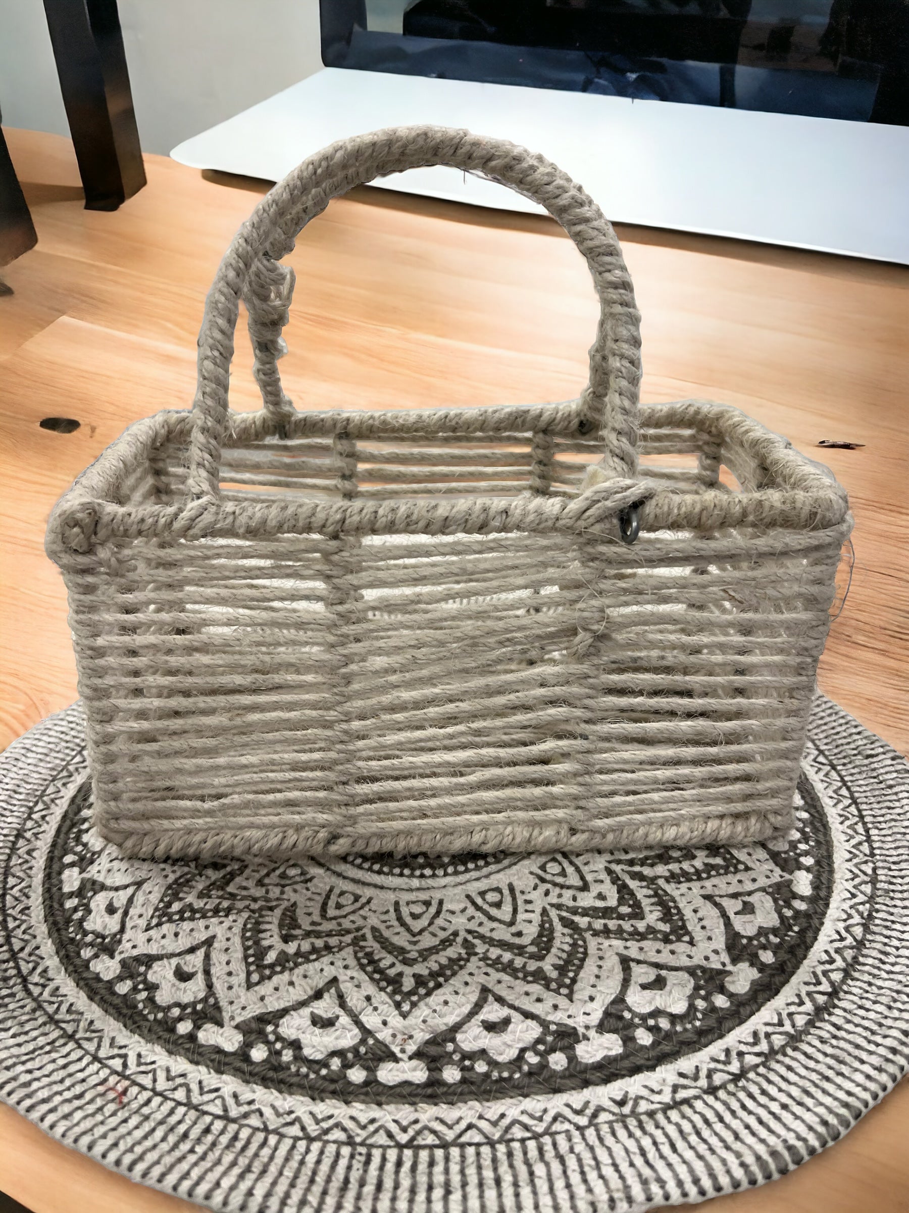 Eco-Friendly Jute Basket for Hampers and Home Utility