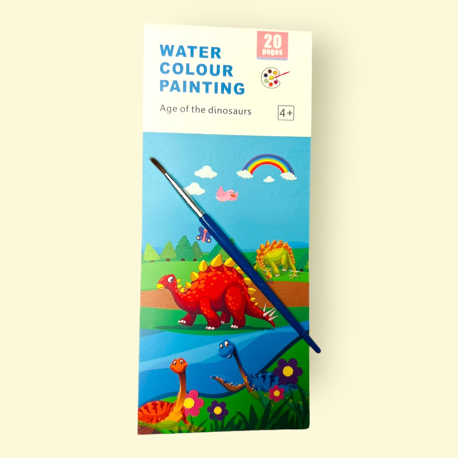 20-Page Watercolor Painting Book with Pre-Loaded Colors - Creative Kids' Birthday Return Gifts