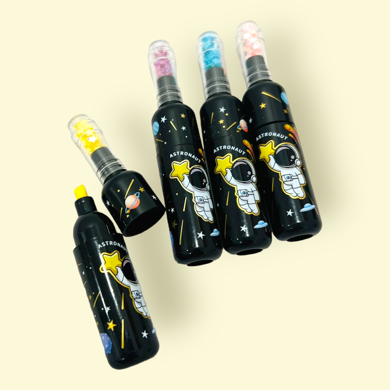 6-Piece Astronaut Theme Highlighter Set - Stellar Kids' Birthday Return Gifts