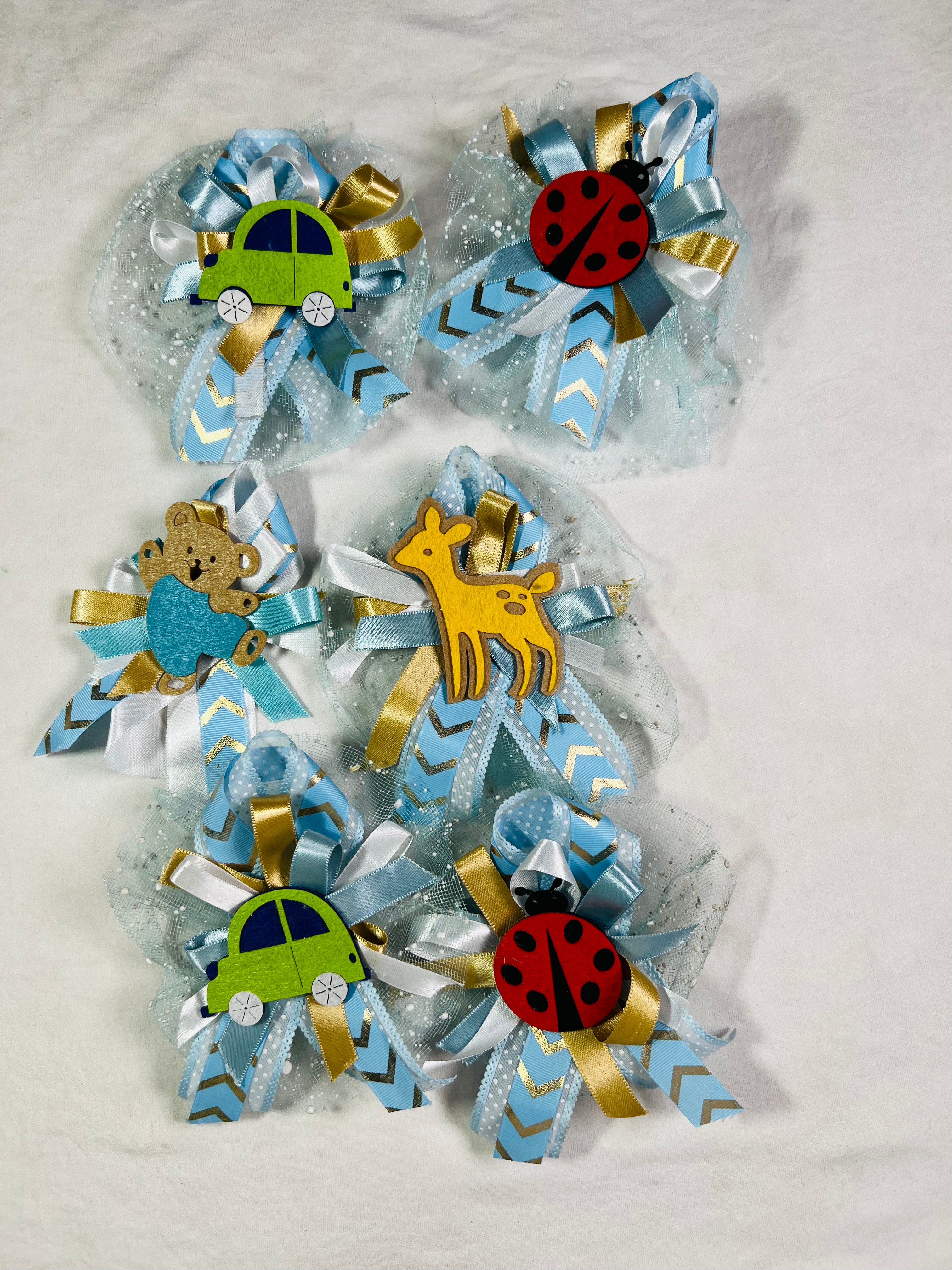 Adorable Baby Pink & Blue Decoration Bunch with Assorted Embellishments for Baby Showers and Newborn Celebrations