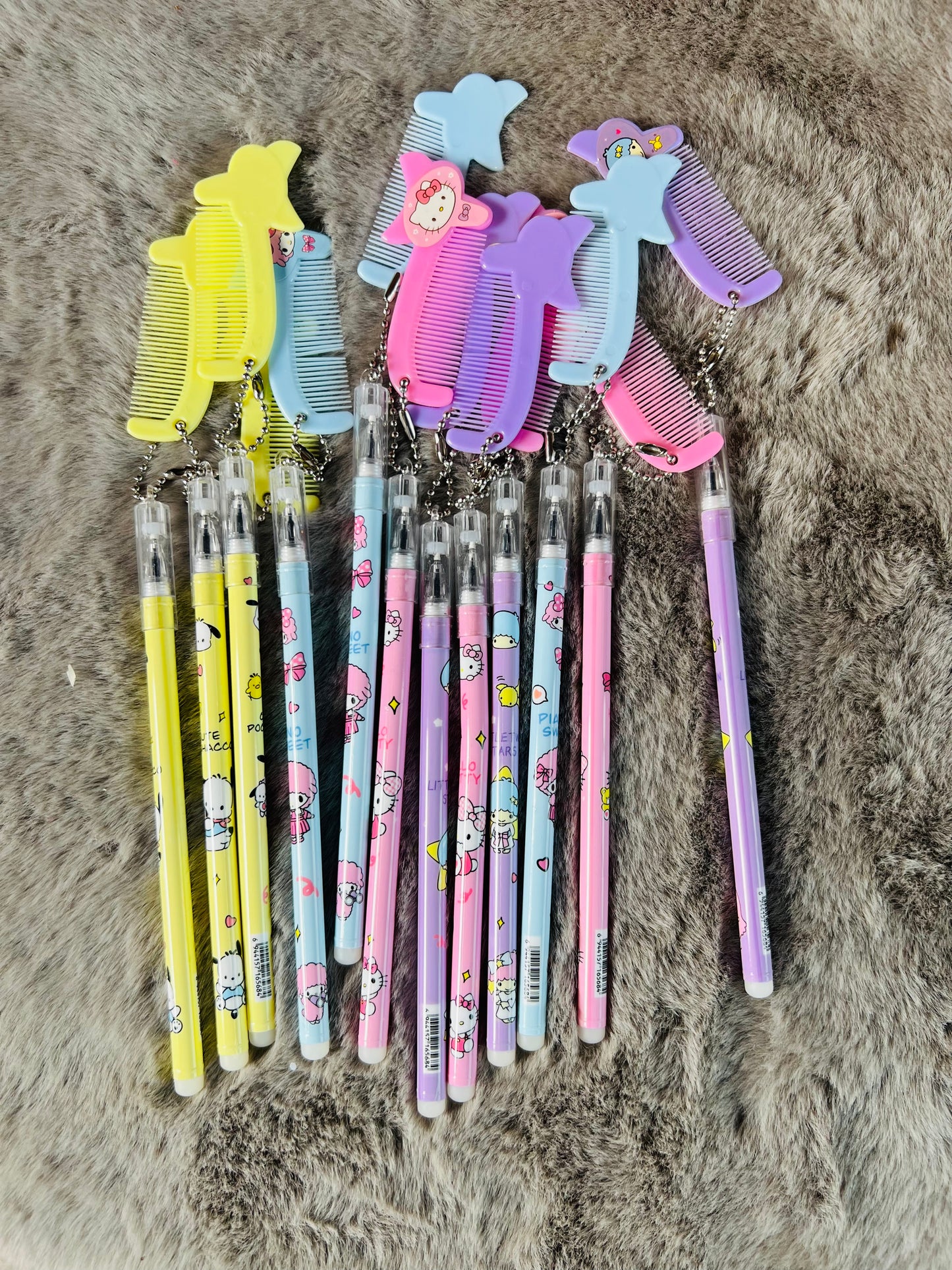 Multi-Design Pen for Girls with Attached Doll Combs - Perfect Kids' Return Gift