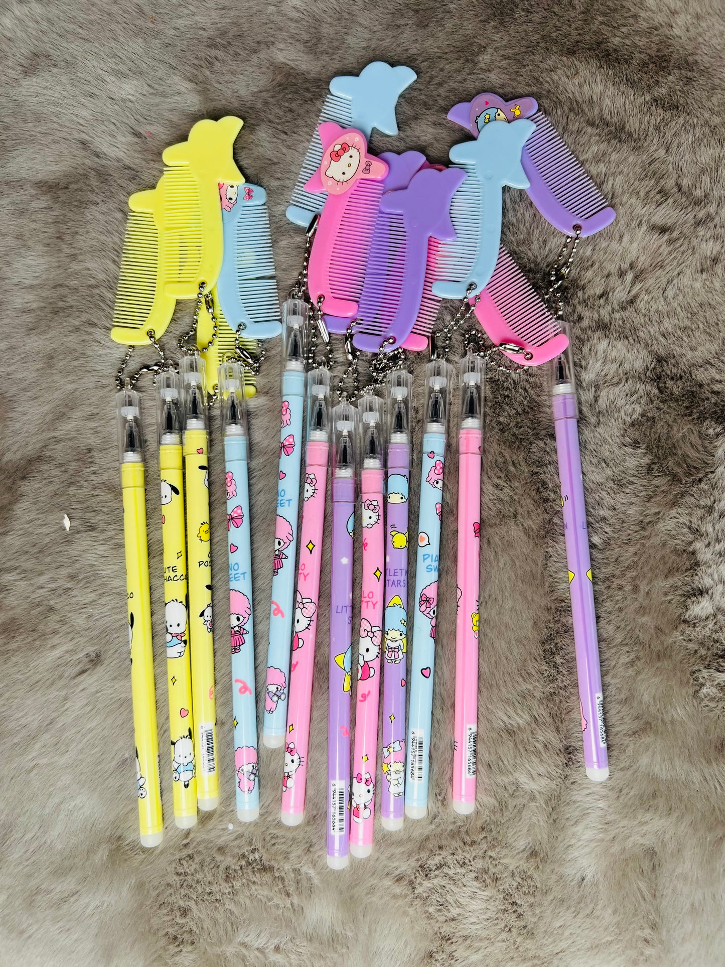 Multi-Design Pen for Girls with Attached Doll Combs - Perfect Kids' Return Gift