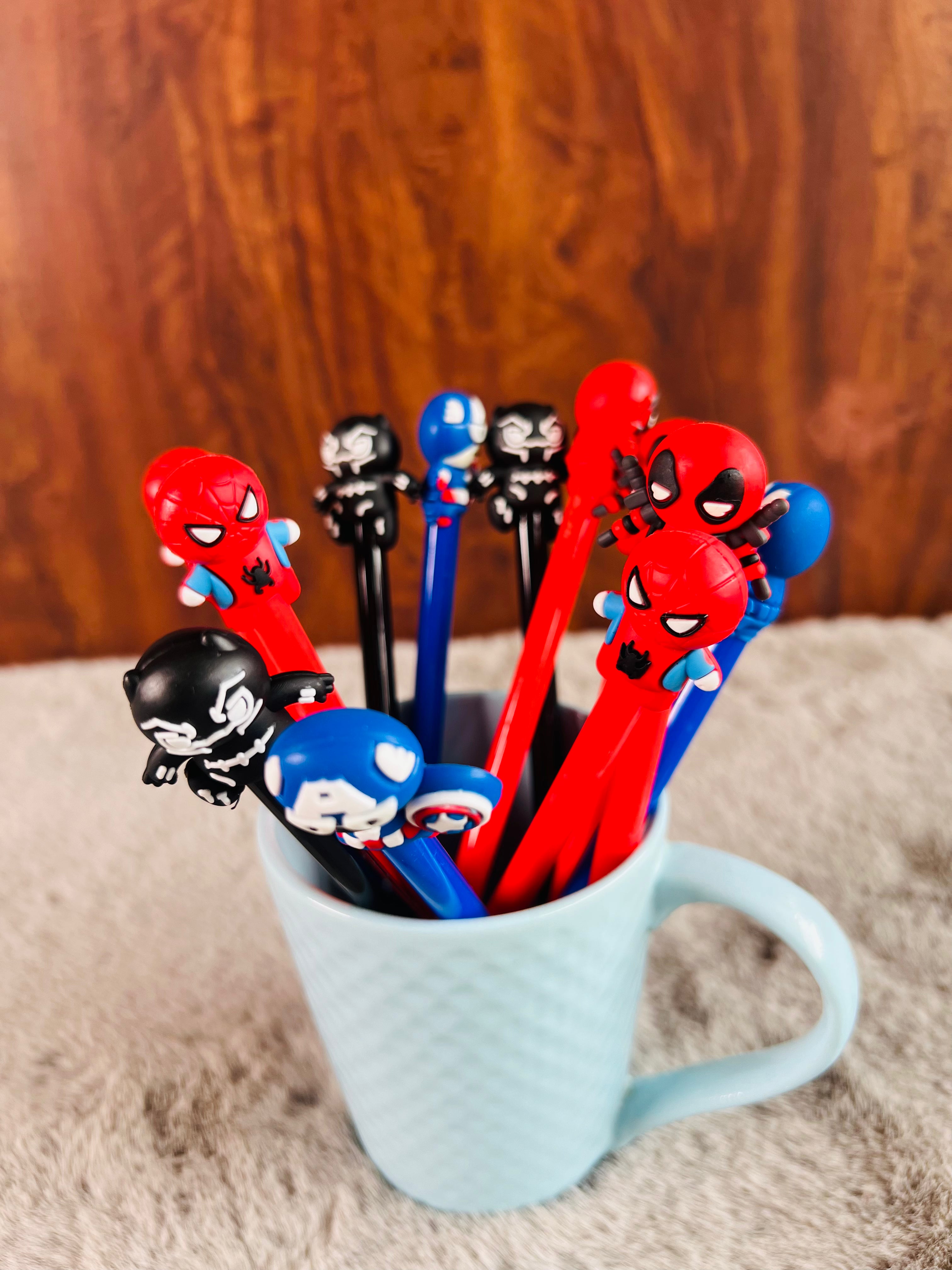 Superhero Theme Pens - Featuring Spiderman, Batman, and Captain America - Perfect Kids' Return Gifts
