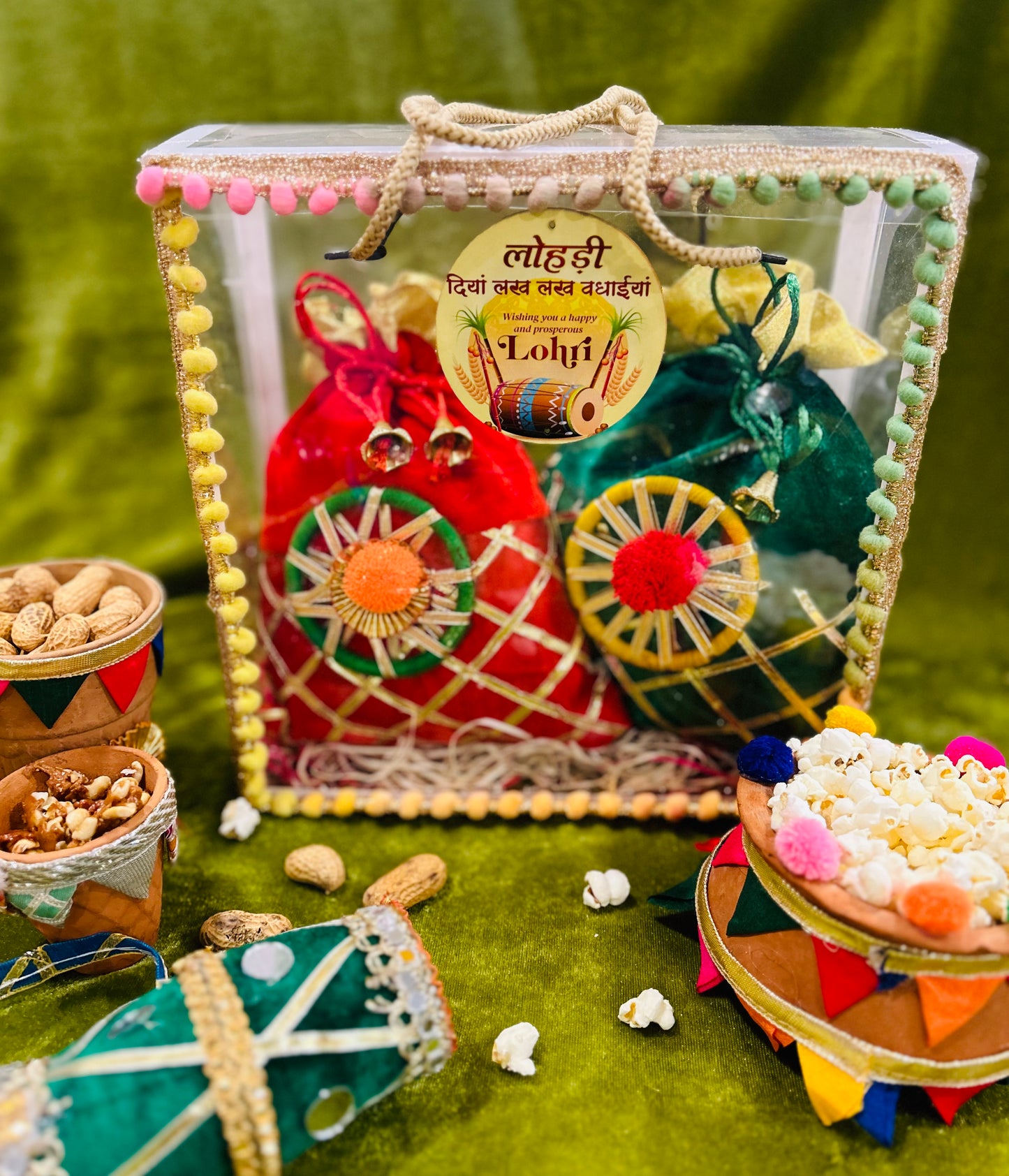 Lohri Hamper in a Decorated PVC Bag with 500gms Moongfali & 500gms Revdi