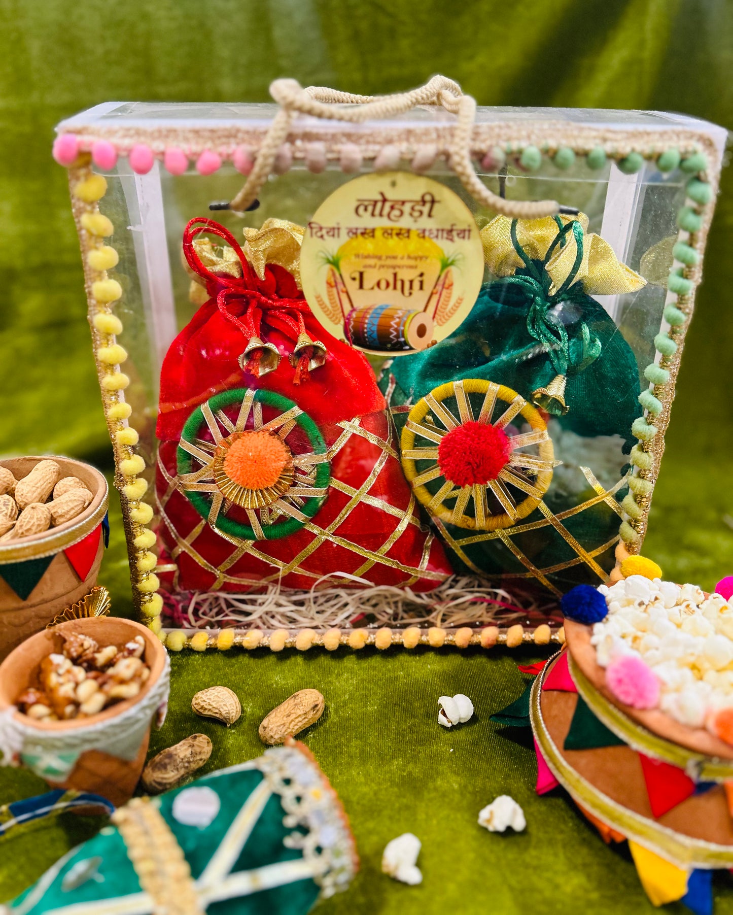 Lohri Hamper in a Decorated PVC Bag with 500gms Moongfali & 500gms Revdi