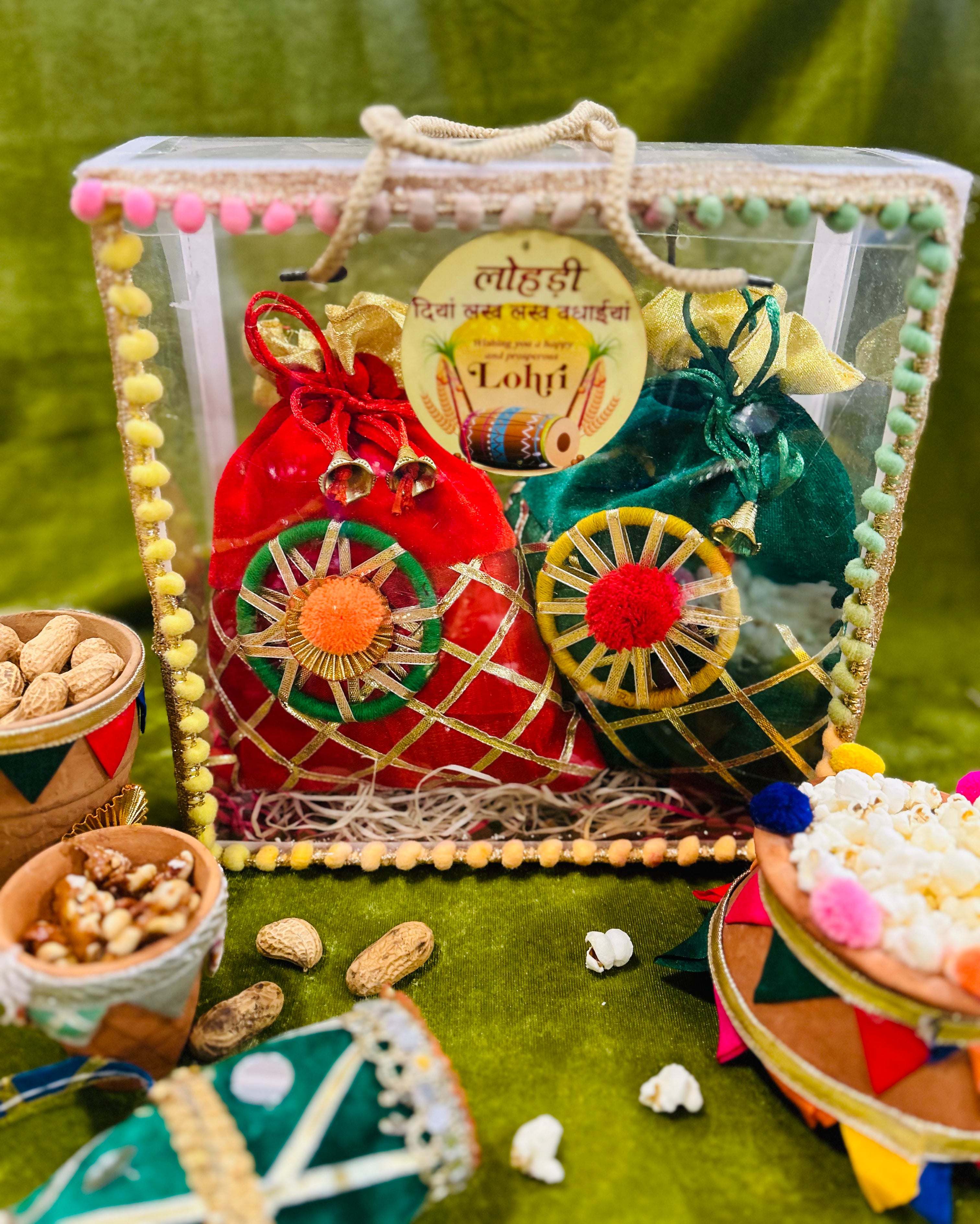 Lohri Hamper in a Decorated PVC Bag with 500gms Moongfali & 500gms Revdi