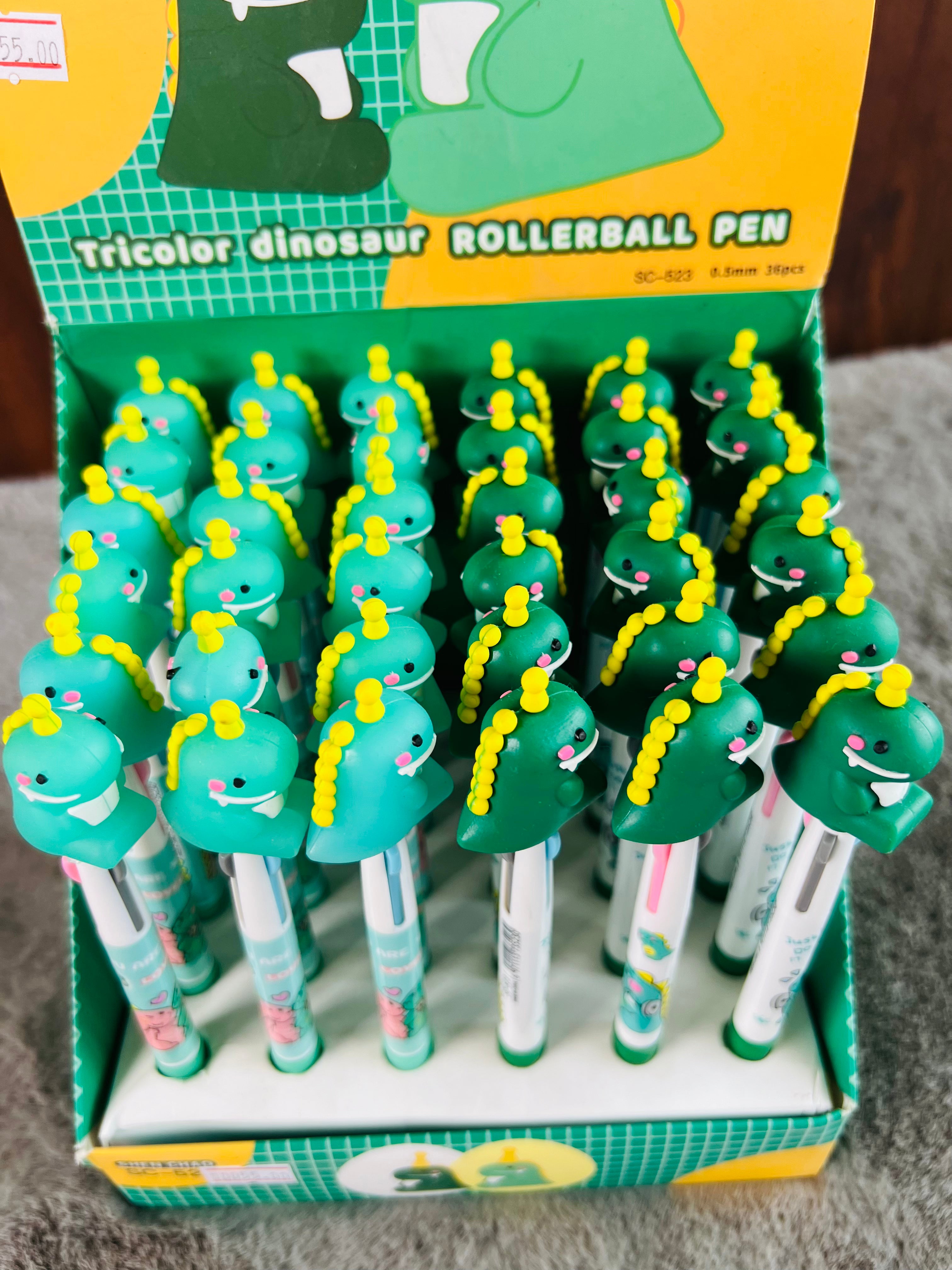 Dinosaur Theme Tri-Color Pens - Perfect Kids' Return Gifts