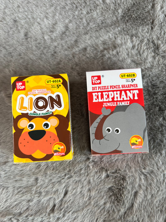 DIY Puzzle Sharpener - Elephant & Lion Theme - Fun Kids' Birthday Return Gifts