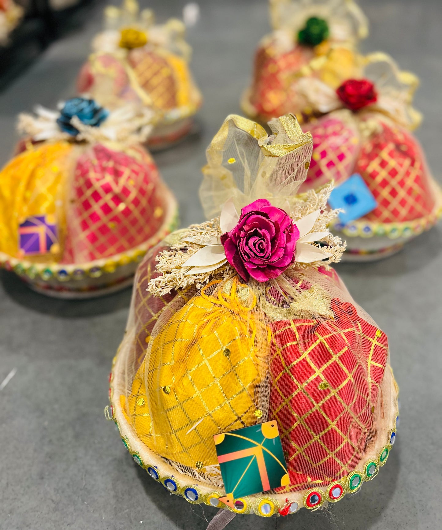 Traditional Lohri Hamper in a Simple Round Basket with 500gms Moongfali, Gajak, Revdi & 50gms Popcorn