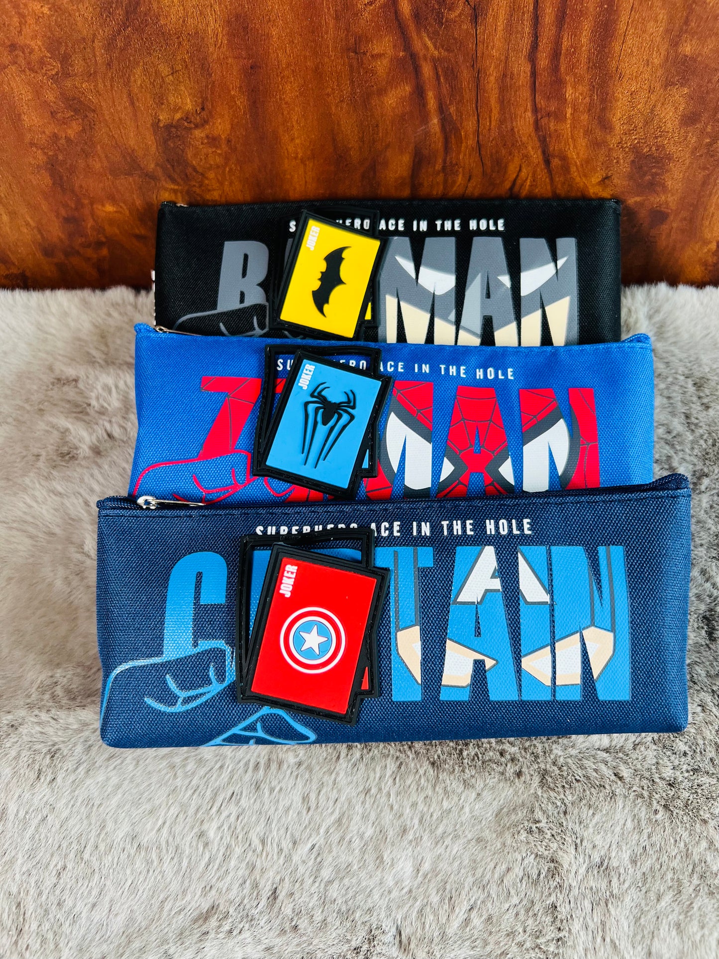 Spiderman, Batman, Captain America Theme Stationery Pouches - Exciting Kids' Birthday Return Gifts