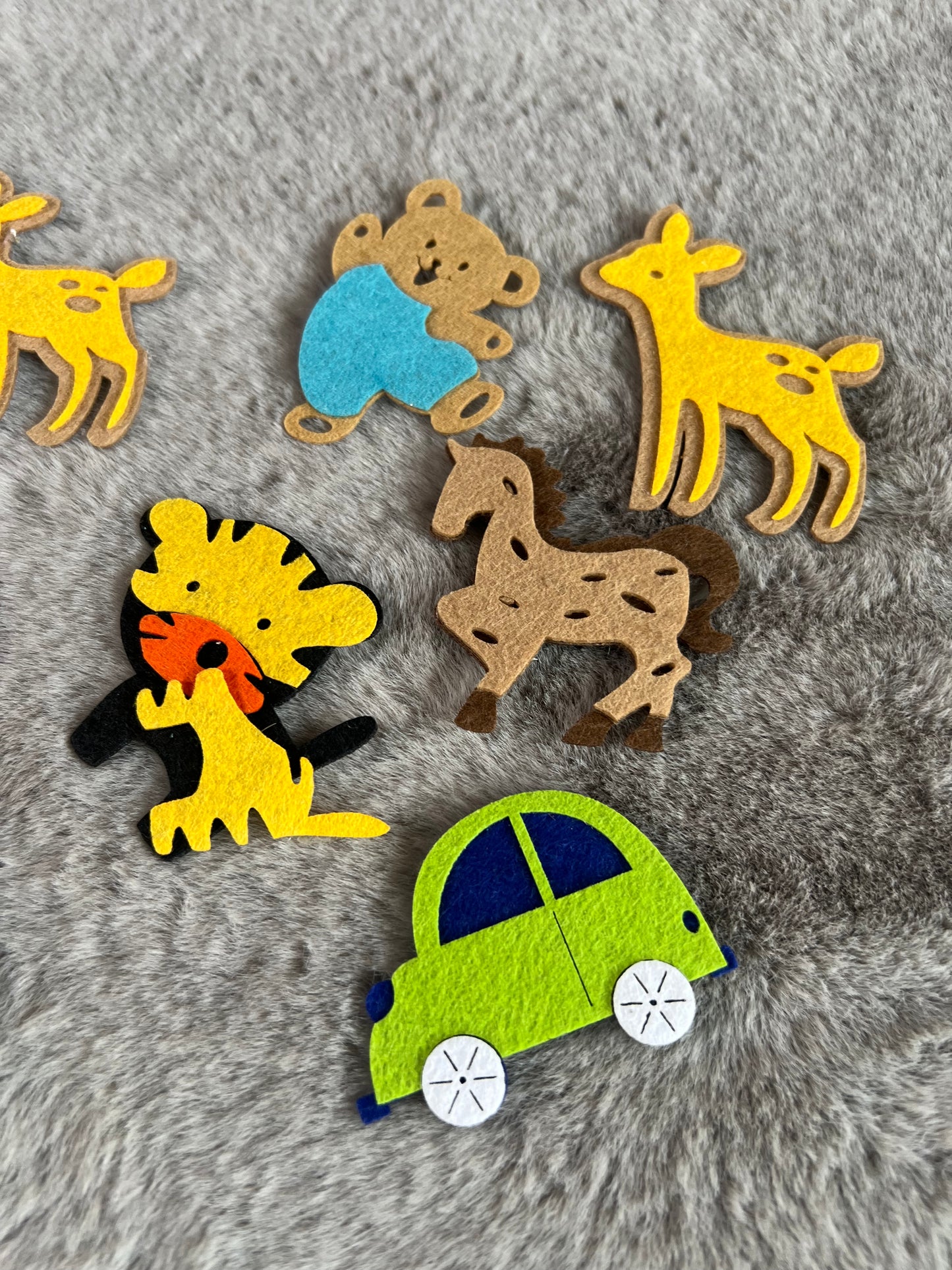 Assorted Animal Felt Cut-Outs - Perfect for Decorations, Gift Packing, Baby Boy Hampers, and More