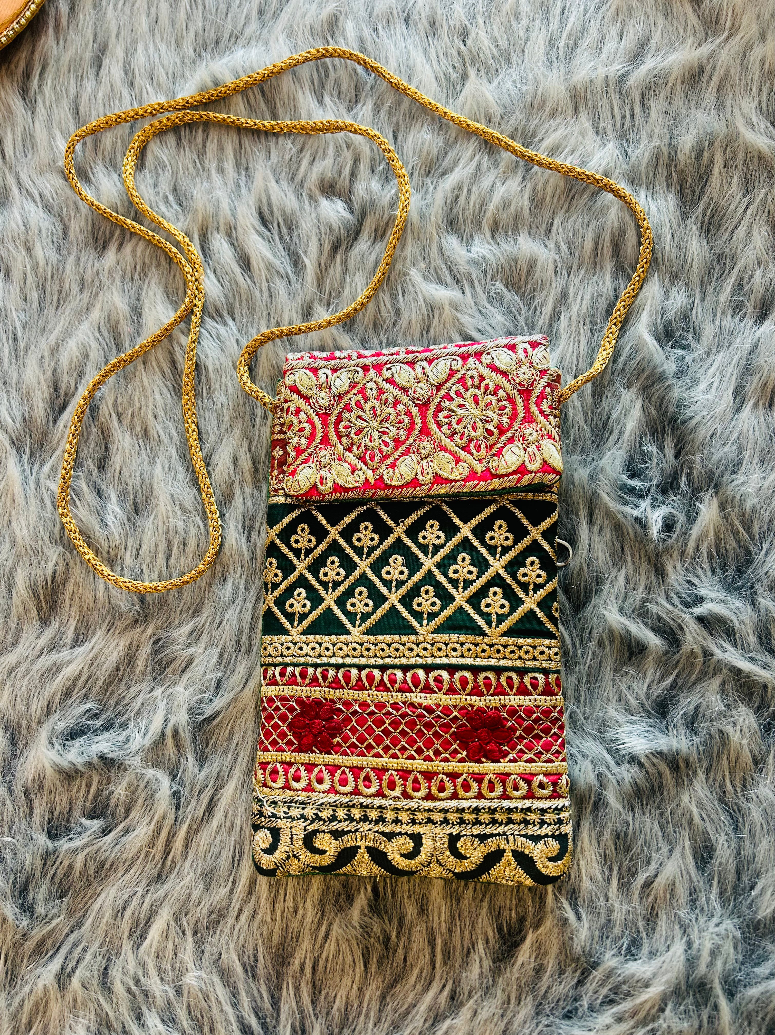 Elegant Gift Hamper – Evil Eye Bracelet & Chocolate in a Traditional Mobile Sling Bag | Birthday, Anniversary & Wedding Favor