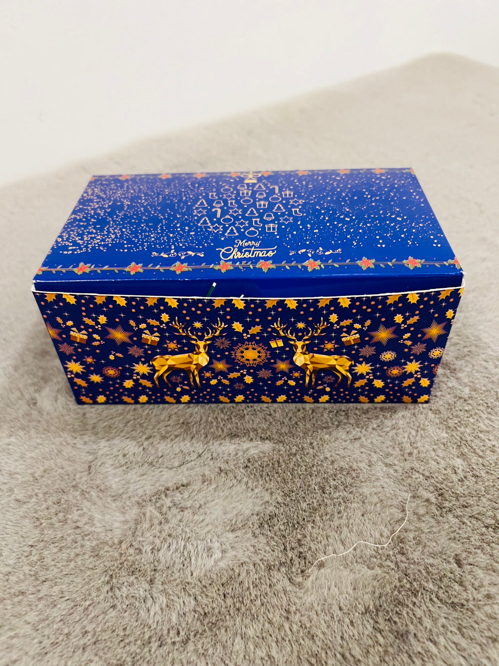 Christmas Hamper in Festive Paper Box – Ferrero Rocher, Christmas Cookie & Flower-Shaped Candle