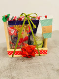 Elegant Christmas Hamper in Pinewood Basket – Scented Candle, Reindeer Tree Decor & Dairy Milk Mini Bites