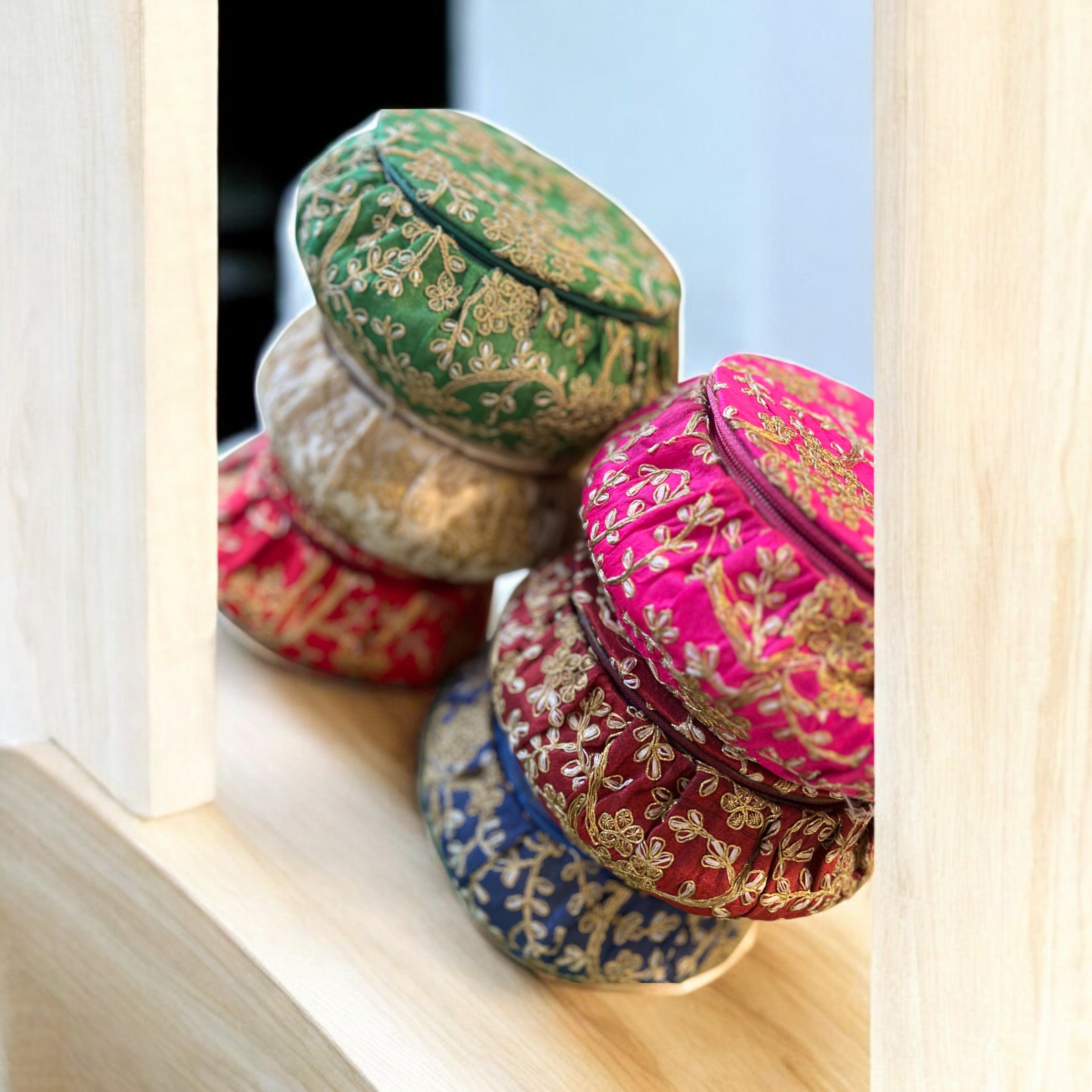 Embroidery Round Matka Shaped Gift Box – Return Favours, Sweets & Home Storage | Wrap Shap