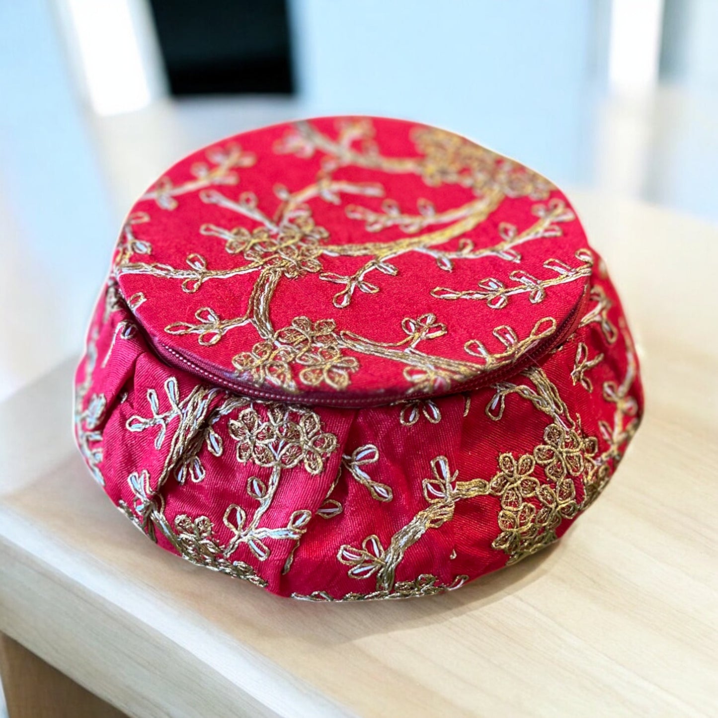 Embroidery Round Matka Shaped Gift Box – Return Favours, Sweets & Home Storage | Wrap Shap