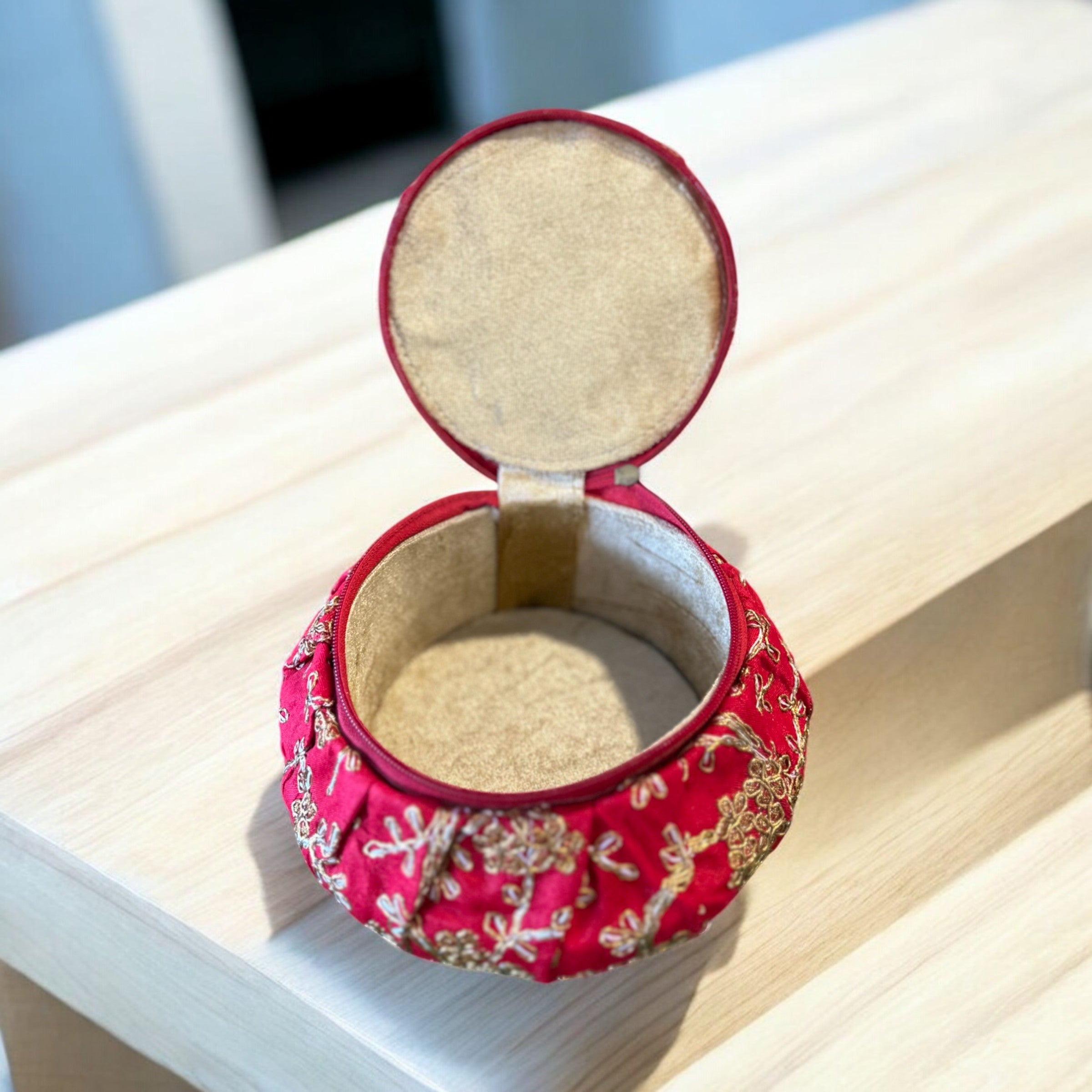 Embroidery Round Matka Shaped Gift Box – Return Favours, Sweets & Home Storage | Wrap Shap