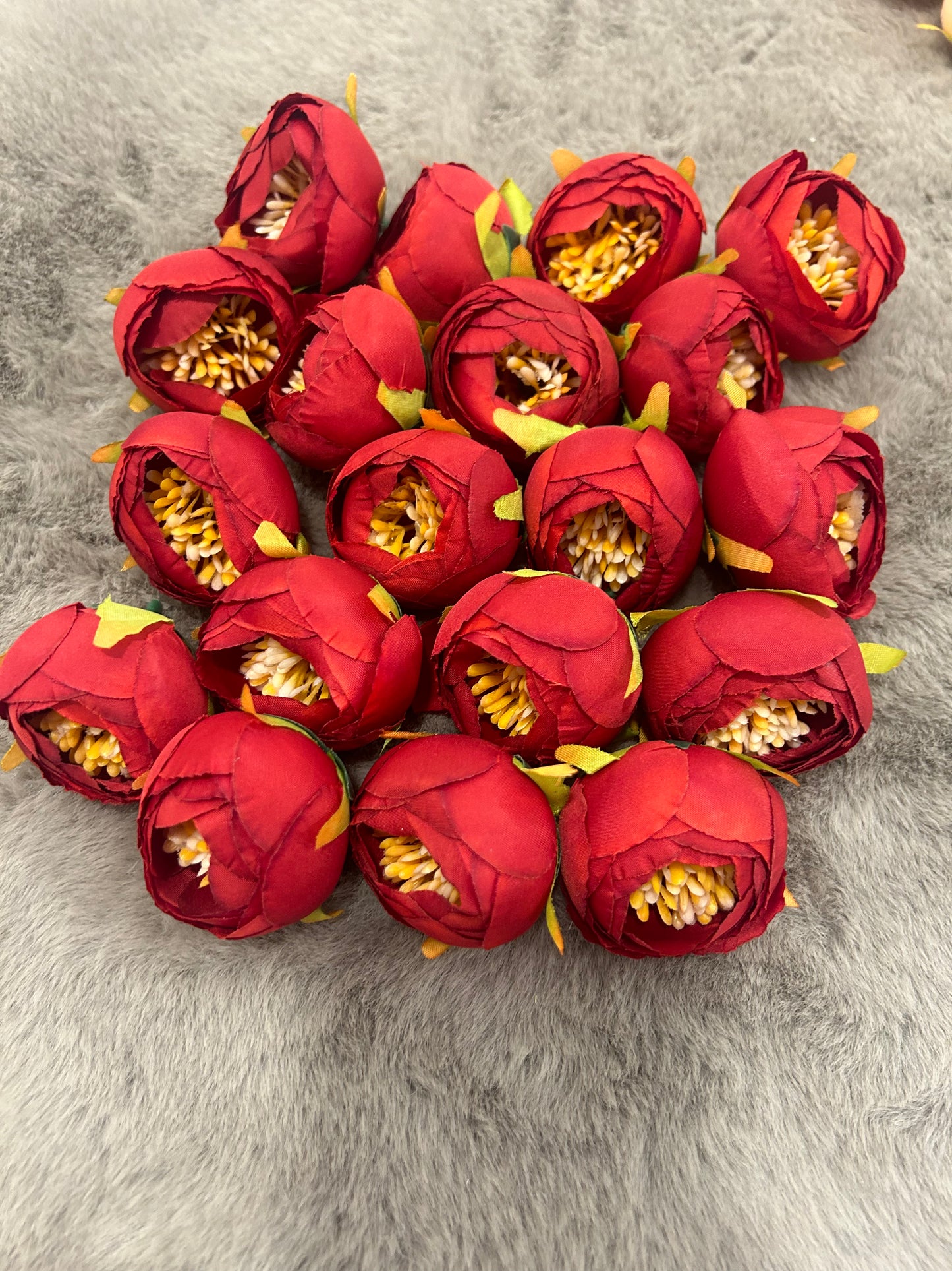 Artificial Medium Closed Peony Flowers - Perfect for Gift Decorations, Wedding Packings, Trousseau, and Floral Jewelry