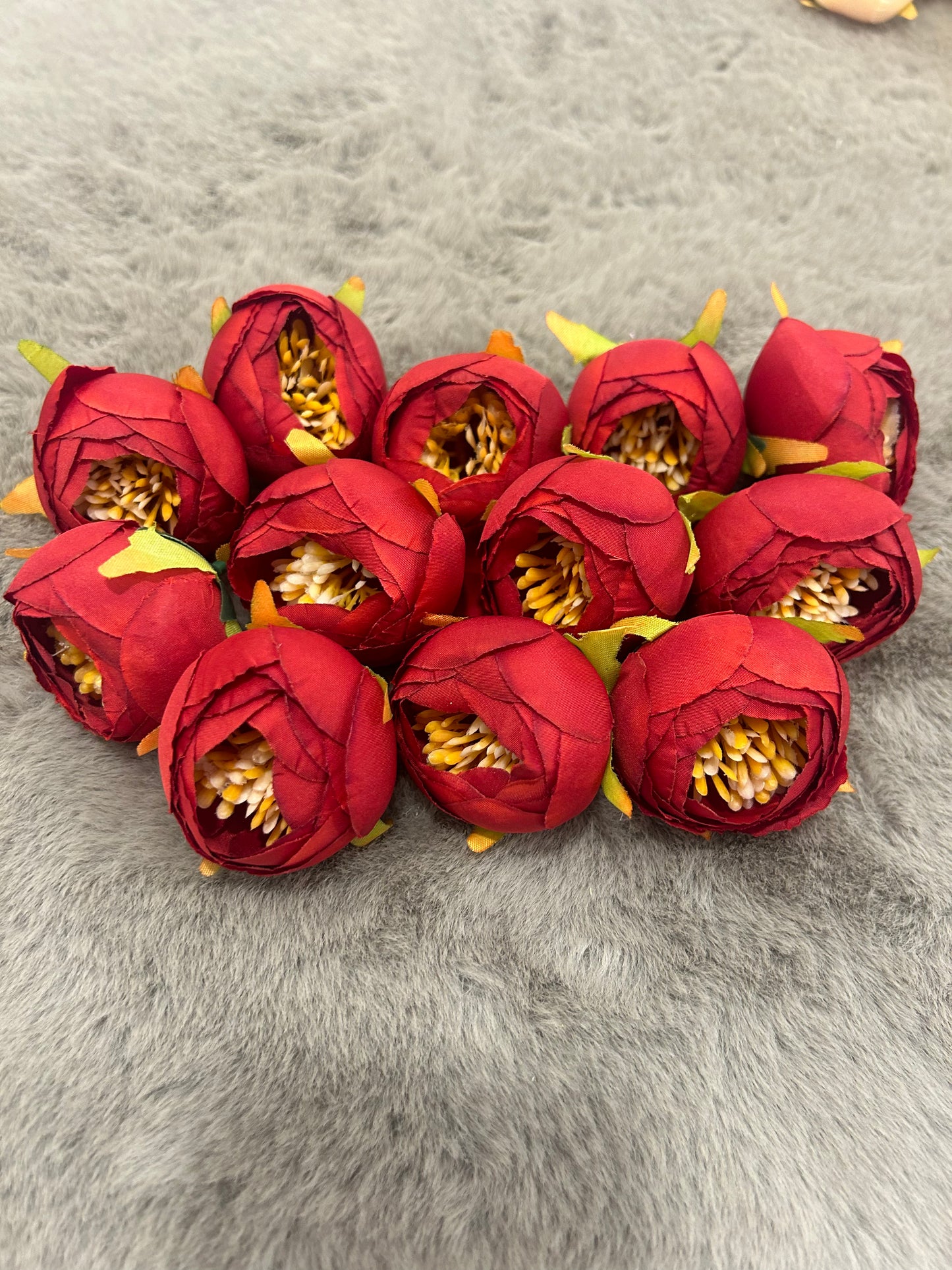 Artificial Medium Closed Peony Flowers - Perfect for Gift Decorations, Wedding Packings, Trousseau, and Floral Jewelry